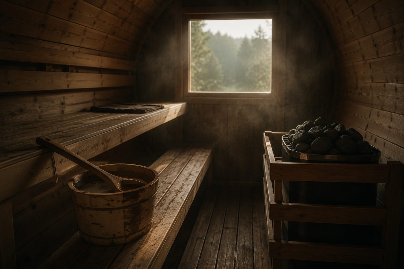 Cedar barrel sauna